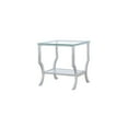 thumbnail image 3 of HomeStock Tribal Treasures Square End Table with Mirrored Shelf - Glamorous Chrome End Table with Mirrored Shelf and Glass Top, Reflective Finish, 19.75x19.75x22 inches, 3 of 4