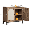 thumbnail image 2 of Rattan Sideboard Storage Cabinet with 2 Doors&Adjustable Shelf,Boho Accent Cabinet, Liquor Cabinet, Bar Cabinet, Console Cabinet for Living Room, Hallway, 2 of 7
