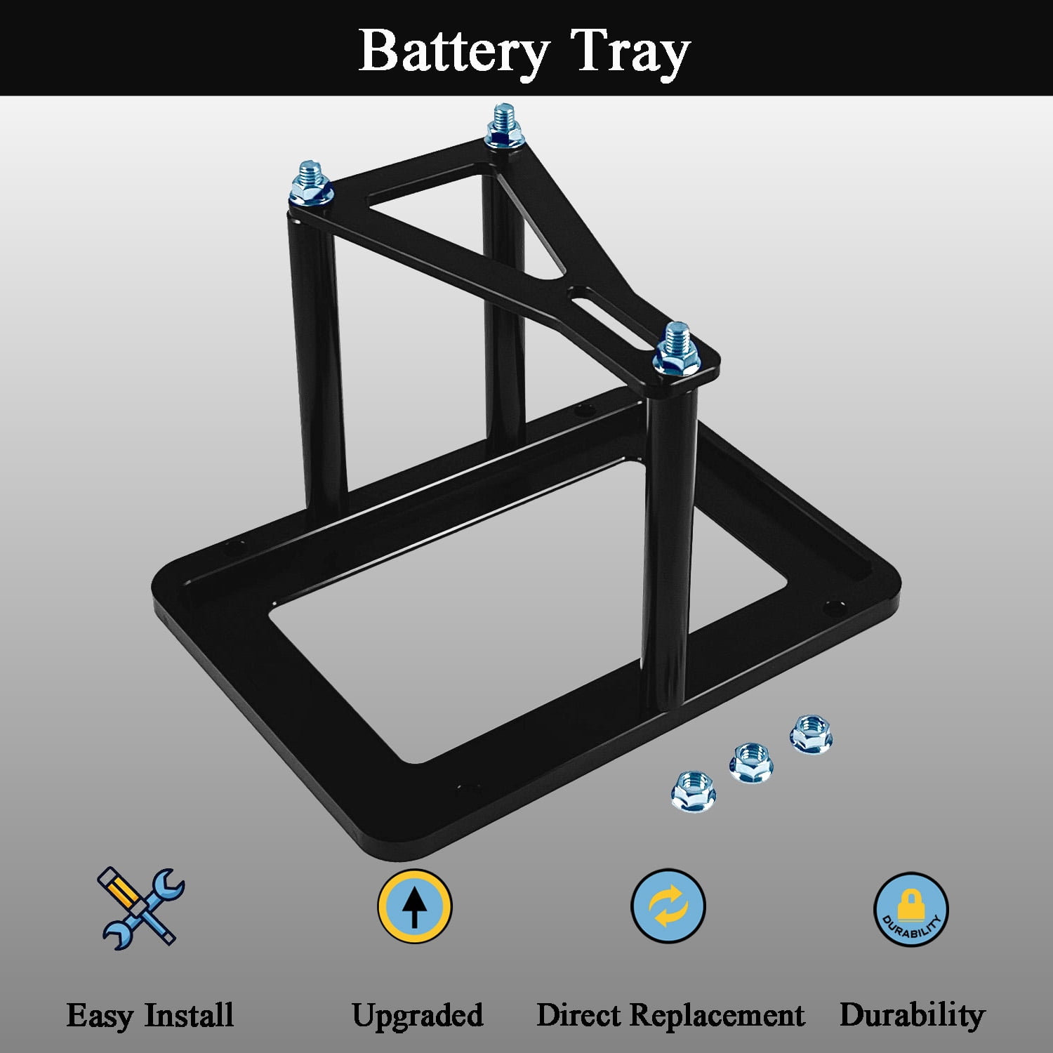 Universal Battery Tray Hold Down Trunk Battery Relocation Box Billet Aluminum For Optima Race Racing Mount Red Yellow Blue Top 34 34/78, D34 D34/78, 34M D34M Battery Mount