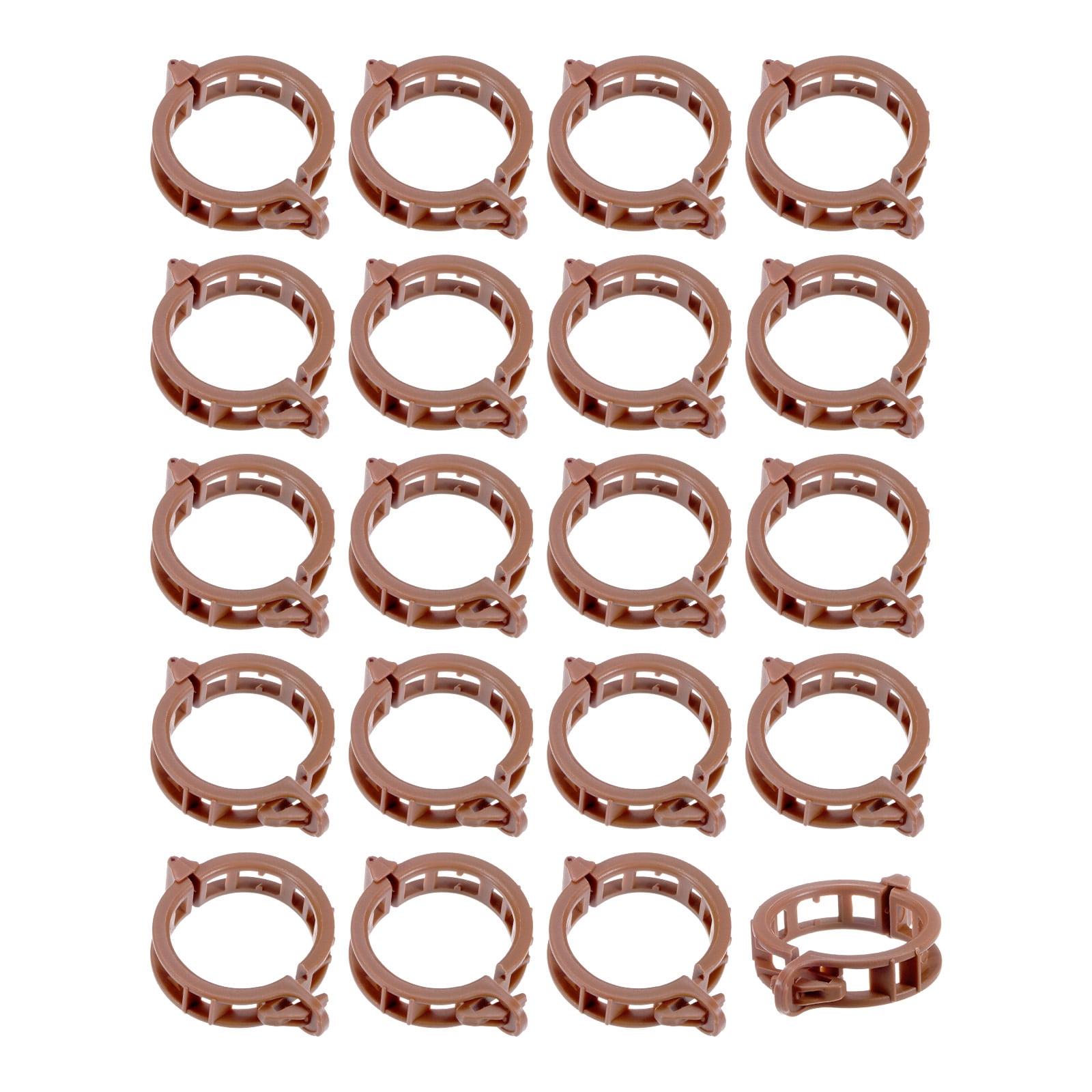 Uxcell 200-Pack Tomato Clips, Plastic Trellis Plant Support Clips, Reusable Garden Clips for Tomato/Grape/Vine Plants [Brown]
