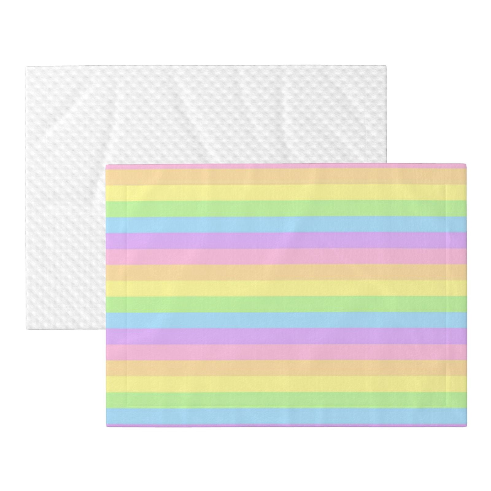 Flannel Throw Dog Blanket Pastel Rainbow Striped Soft Warm Print Pet Blankets for Small Dog Cat Puppy