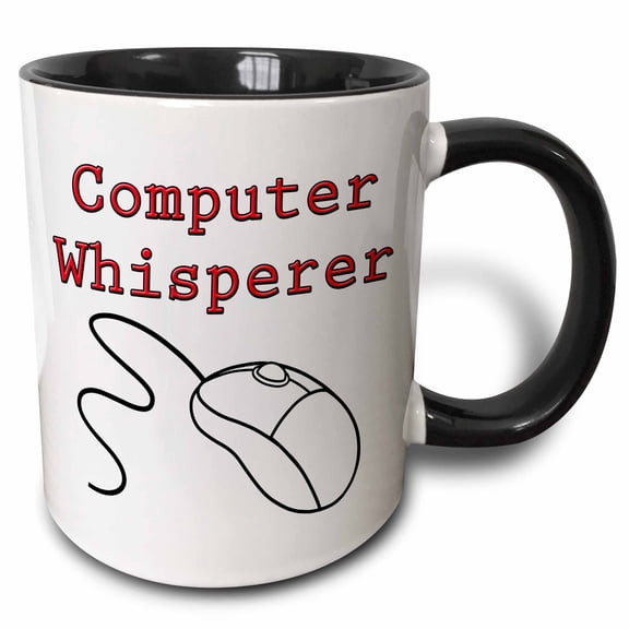 "Computer Whisperer, Black" Mug, 11 oz
