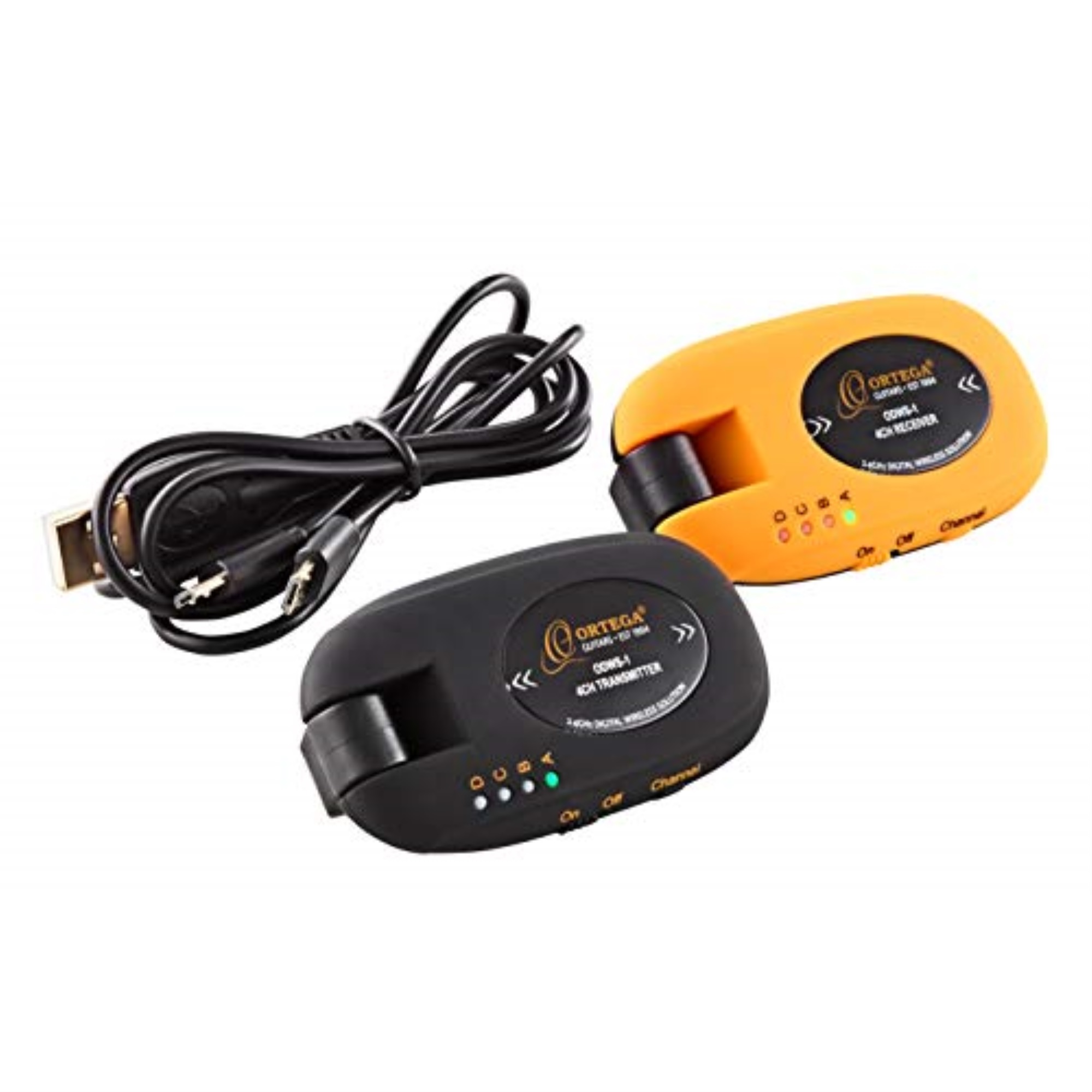 Complete Digital Wireless System for Acoustic & Electric Instruments - 2.4 GHz/ 4 Channel - Transmitter & Receiver - Orange/Back
