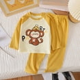 thumbnail image 2 of masbird 2 Pieces Boys Girls Pajamas Toddler Long Sleeve Cotton Pjs Kids Sleepwear Sets 6-12 Months 12-24 Months 2t 3t 4t 5t 6t 7t 8t 9t(Yellow,6-12 M), 2 of 4