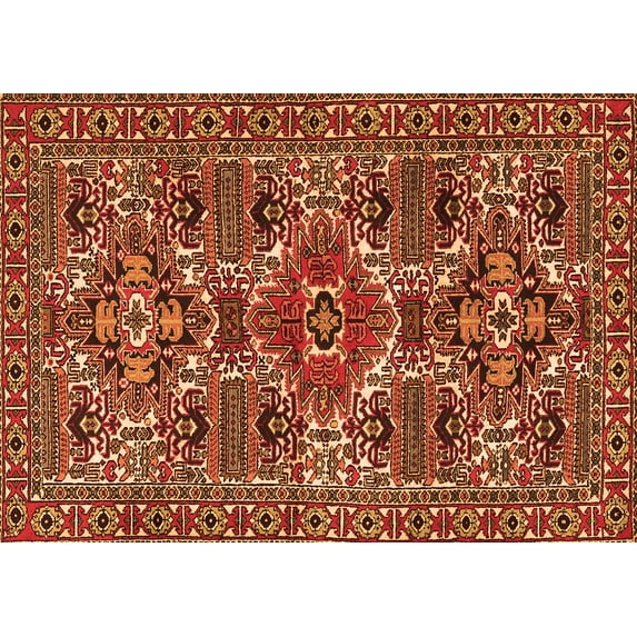 Ahgly Company Indoor Rectangle Persian Orange Traditional Area Rugs, 3' x 5'