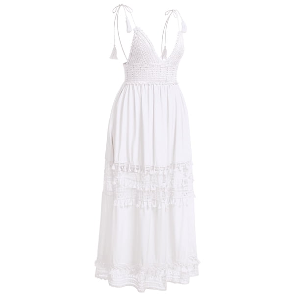 lace v neck flared backless two pieces maxi dress Mitchella Lace Maxi Dress main image 1