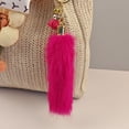 thumbnail image 2 of Adorable Animal Furry Tail Keychain Hanger Plushy Tail Unique Key Accessory For Bags Purses Keys, 2 of 6