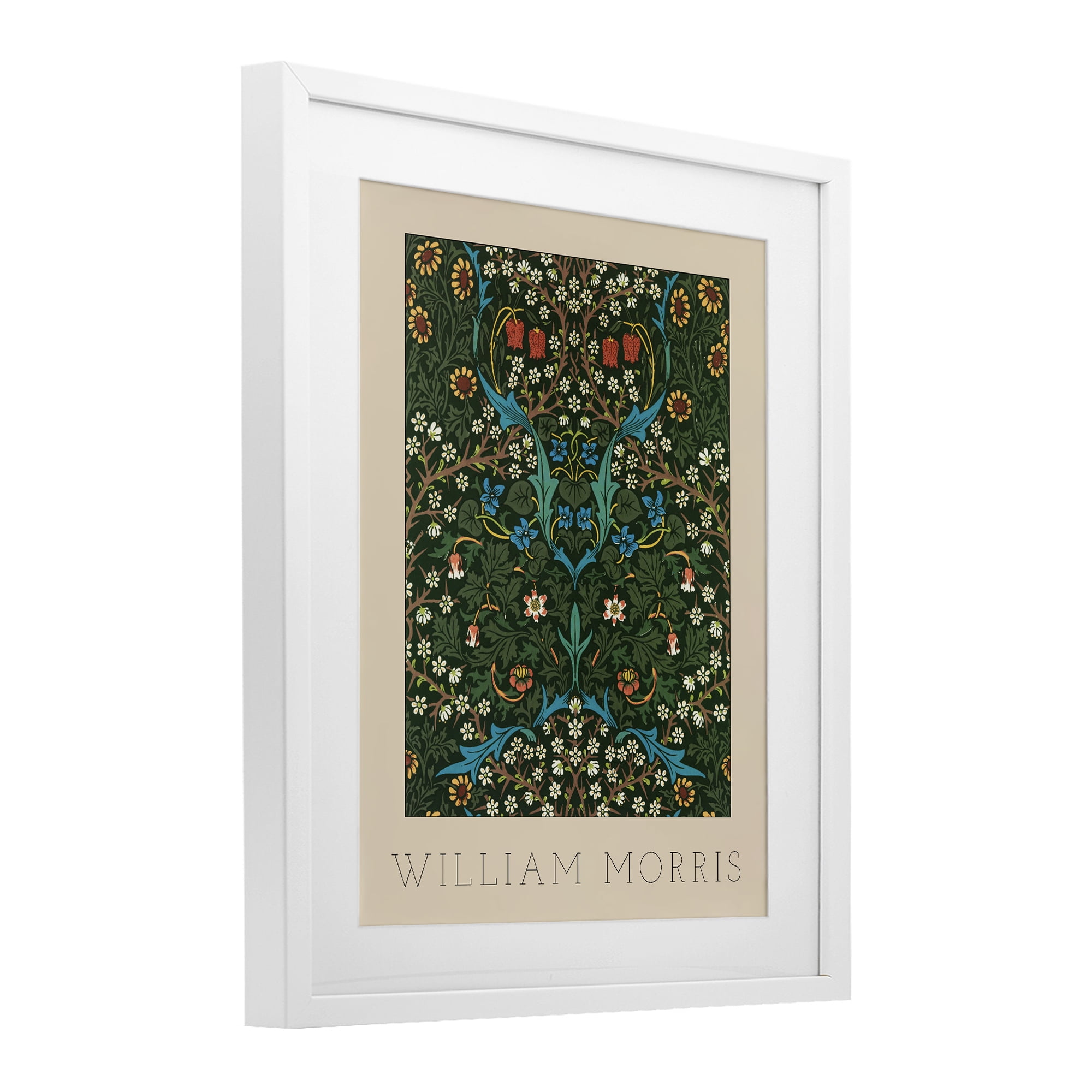 Stupell Industries Ornate Botanicals William Morris White Framed Print Under Glass, design by Lil' Rue