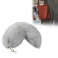 thumbnail image 2 of Faux Fur Fox Tail Keychain, Fluffy Tail Bag Charm for Cosplay Costume, Purse Backpack Pendant,Women Girls Accessories, Grey, 2 of 8