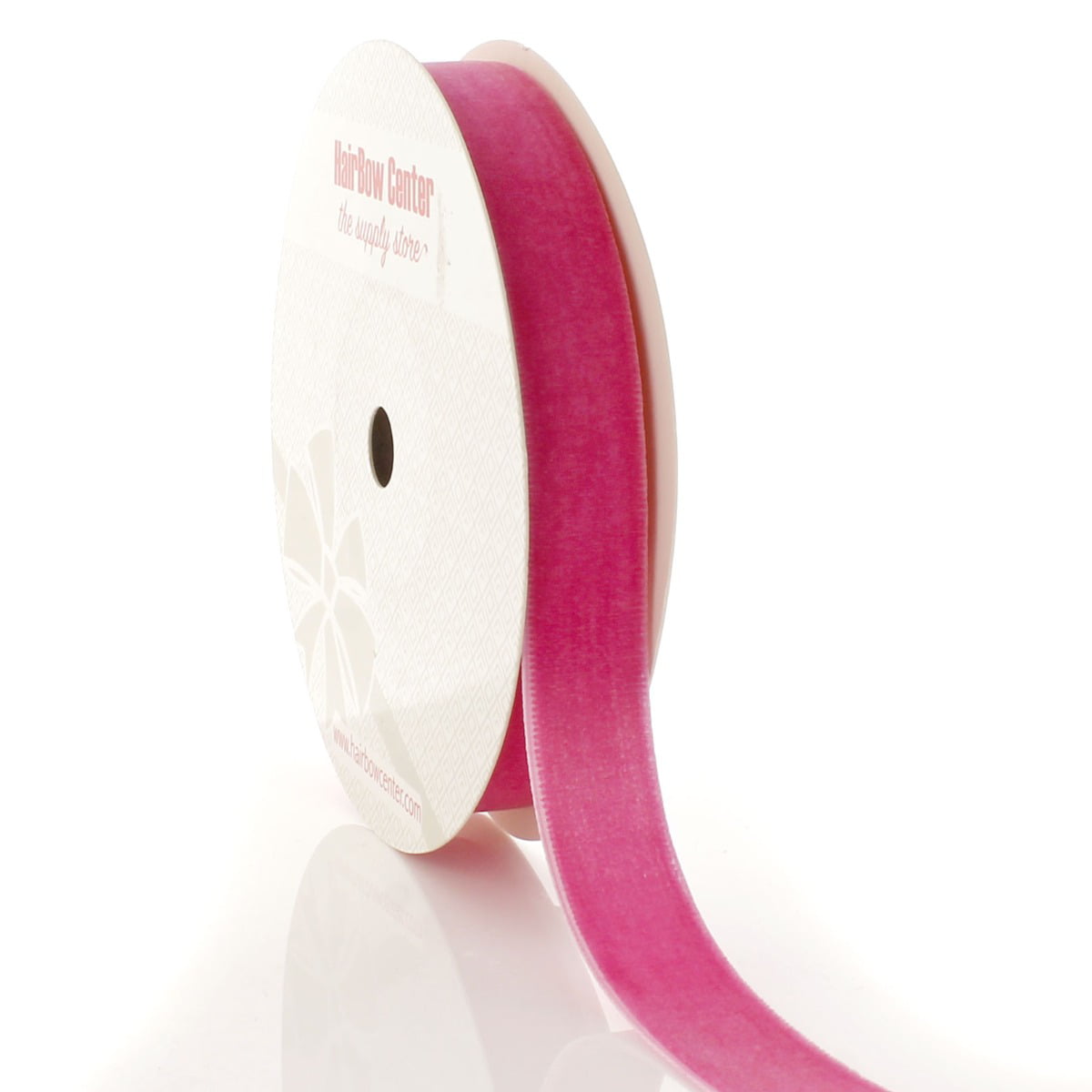 Hot Pink Velvet Ribbon with Luster Back - .75