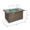 thumbnail image 3 of Mefine Propane Table Top Fire Pit 44'' with 8mm Tempered Glass Top and PE Wicker Frame, 50,000 BTU Auto-Ignition Gas Fire Pits for Outside with Glass Wind Guard,Brown, 3 of 9