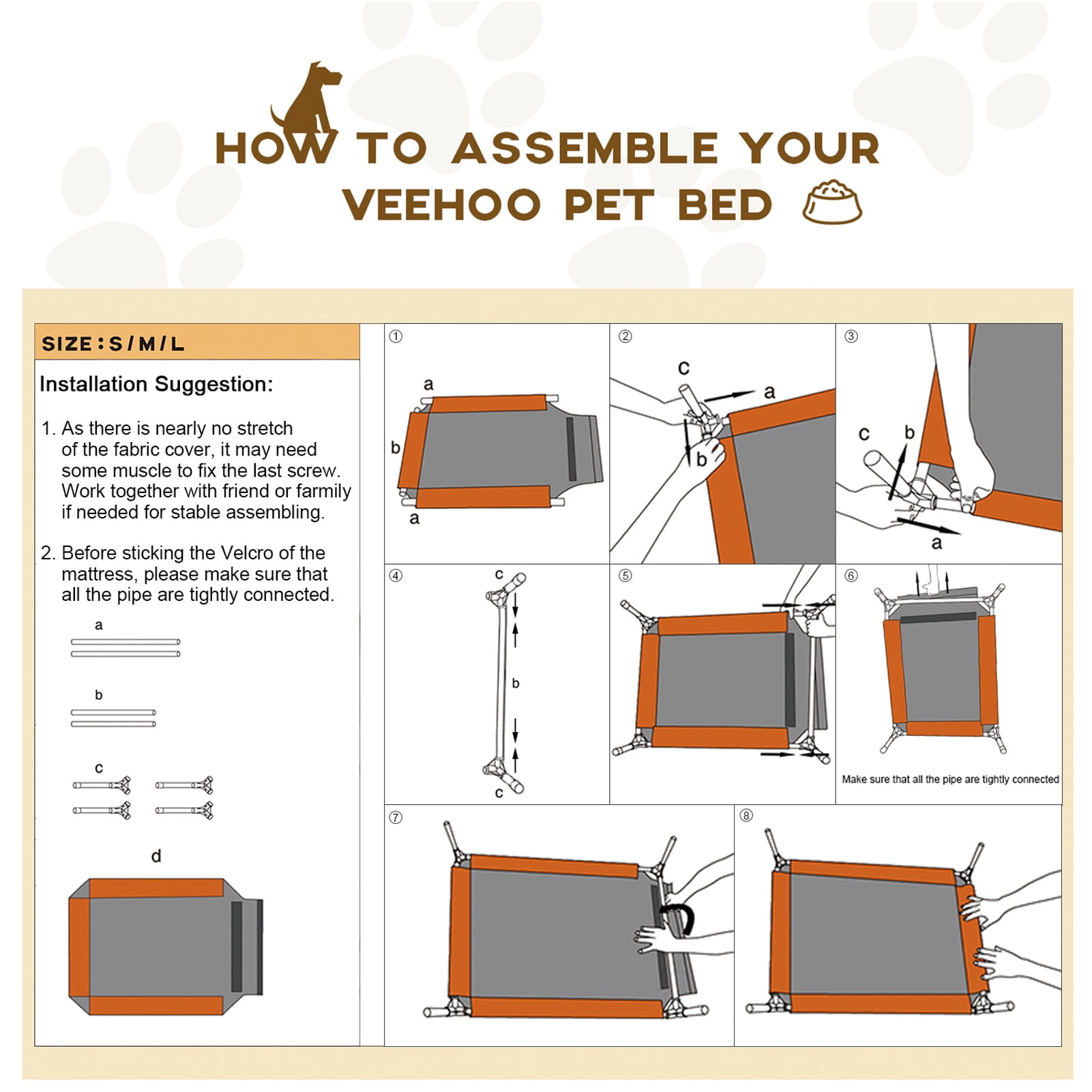 Veehoo Cooling Elevated Dog Bed, Portable Raised Pet Cot with Washable Mesh, Large, Blue