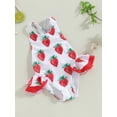 thumbnail image 3 of Toddler Baby Girl One Piece Swimsuit Fruit Strap Sleeveless Bathing Suit Backless Ruffles Swimwear Kids Summer Beach Wear, 3 of 7