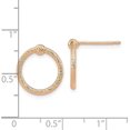 thumbnail image 2 of 14k Rose Gold Polished & Diamond Cut Twisted Circle Post Earrings - 14.6mm, 2 of 4