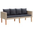 thumbnail image 1 of vidaXL 2-Seater Garden Sofa with Cushions Poly Rattan Beige, 1 of 5