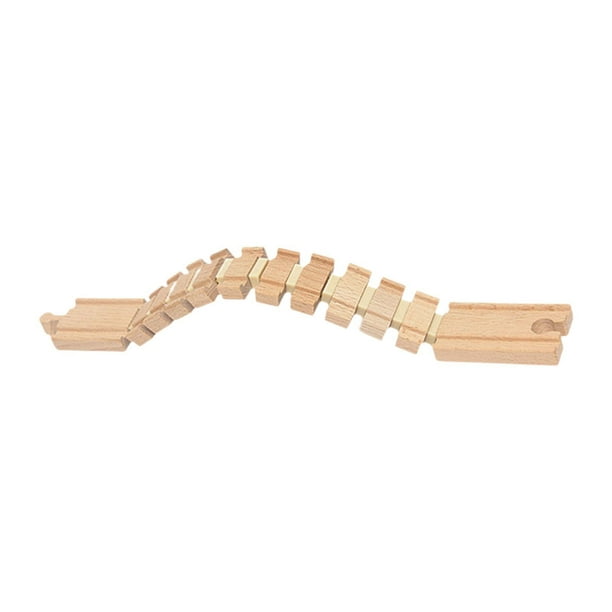 Accesorio de tren de juguete de madera, piezas de carretera y ferrocarril, coordinación mano-ojo, juego de construcción de trenes creativos para niños Pista transformable