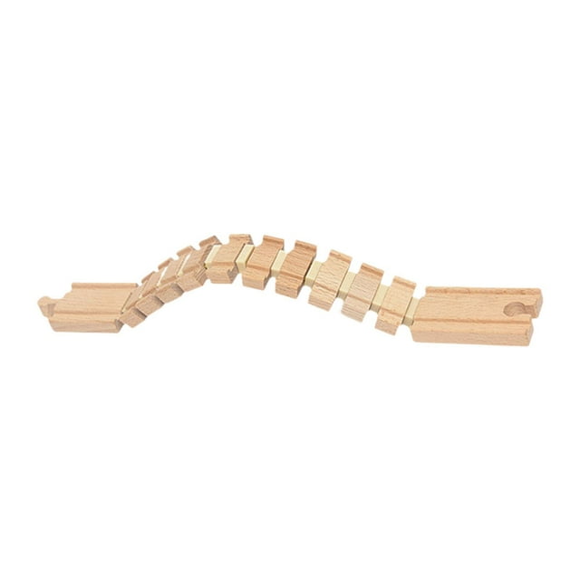 Accesorios de tren de madera, juego de construcción de vías de tren, juguete Montessori, piezas de carreteras y vías de tren, para niños de más de 3 Pista transformable