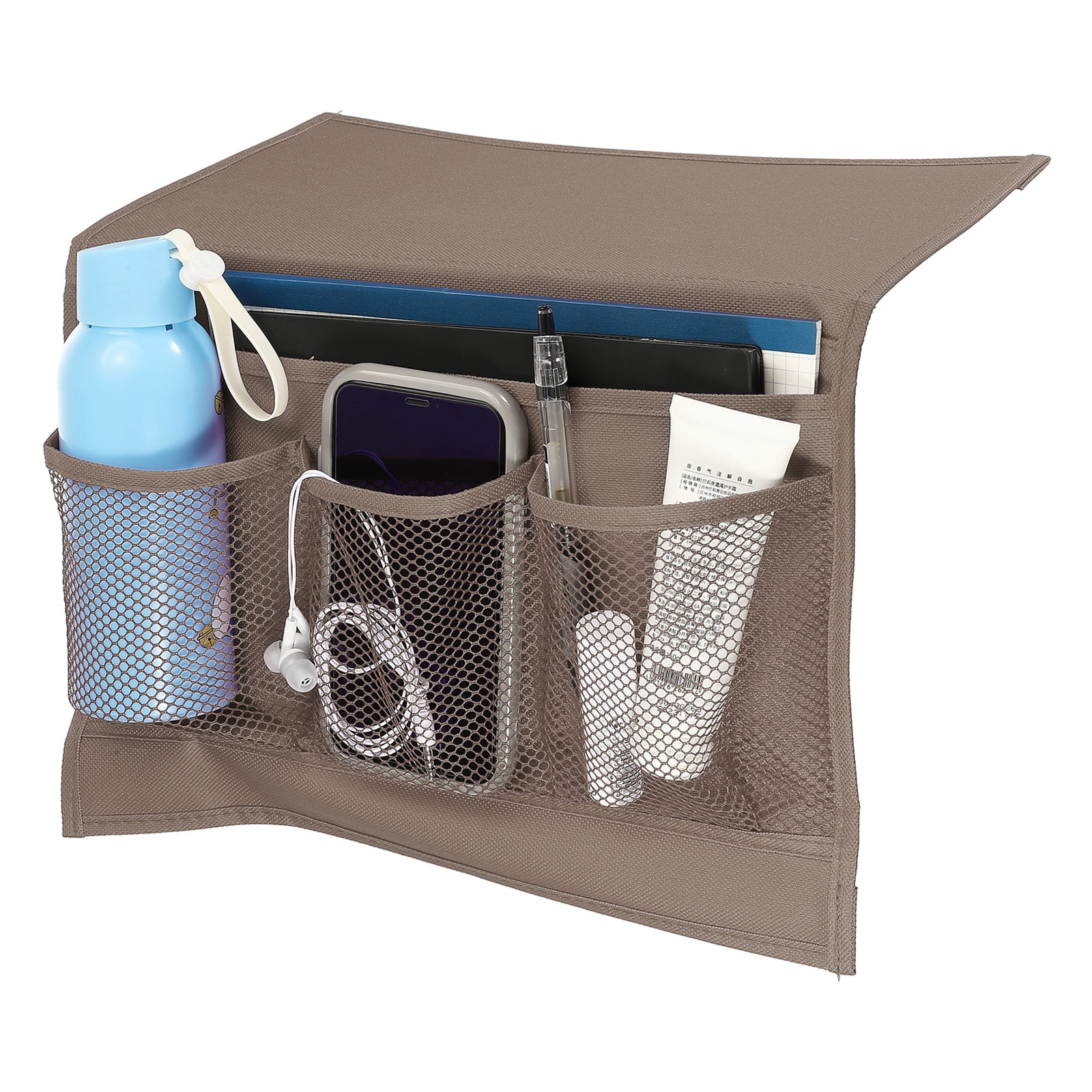 Unique Bargains Bedside Caddy Bedside Organizer Hanging Bag Brown