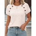thumbnail image 5 of Women'S Short Sleeve Shirts Business Casual Blouses Dressy Work Tunic Top Sweaters Fashion Clothes Color S, 5 of 7