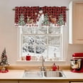 thumbnail image 2 of Christmas Snowman Valance Curtain for Windows Xmas Tree Deer Winter Snow Red Black Plaid Curtain Valances Short Window Treatments Panels for Kitchen Bathroom Laundry Room Basement 60 x 18 Inch, 2 of 7