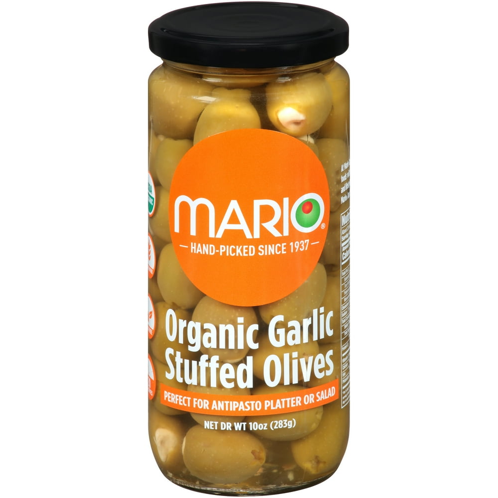 Mario® Organic Garlic Stuffed Olives 10 oz. Jar