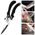 thumbnail image 2 of 1x Kitchen Poultry Shears - Stainless Bone Cutting Scissors for Meat Chicken 24x6cm, (Black), 2 of 5