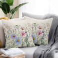 thumbnail image 3 of Outdoor Pillow Cover Waterflowers Set of 2 Waterproof Throw Pillowcases Wildflowers Decorative Patio Furniture Pillows for Couch Garden Indoor & Outdoor Use, 3 of 9