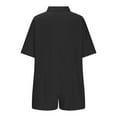 thumbnail image 5 of REALiKUN Women Half Button Collared Loose Romper Half Short Sleeve Athletic Jumpsuits Overalls Workout Hot Shot Tee Romper, 5 of 8