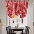 thumbnail image 3 of Red Striped Tie Up Curtains for Windows, Adjustable Balloon Window Shades, Classic Minimalist Waves Lines Pattern Kitchen Window Treatments Adjustable Roll Up Curtain for Basement/Nursery 52"x45", 3 of 8