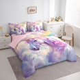 thumbnail image 2 of Manfei White Cloud 7-Piece King Bedding,Cute Unicorn King Bed in a Bag,Pink,Pink Reversible, 2 of 7