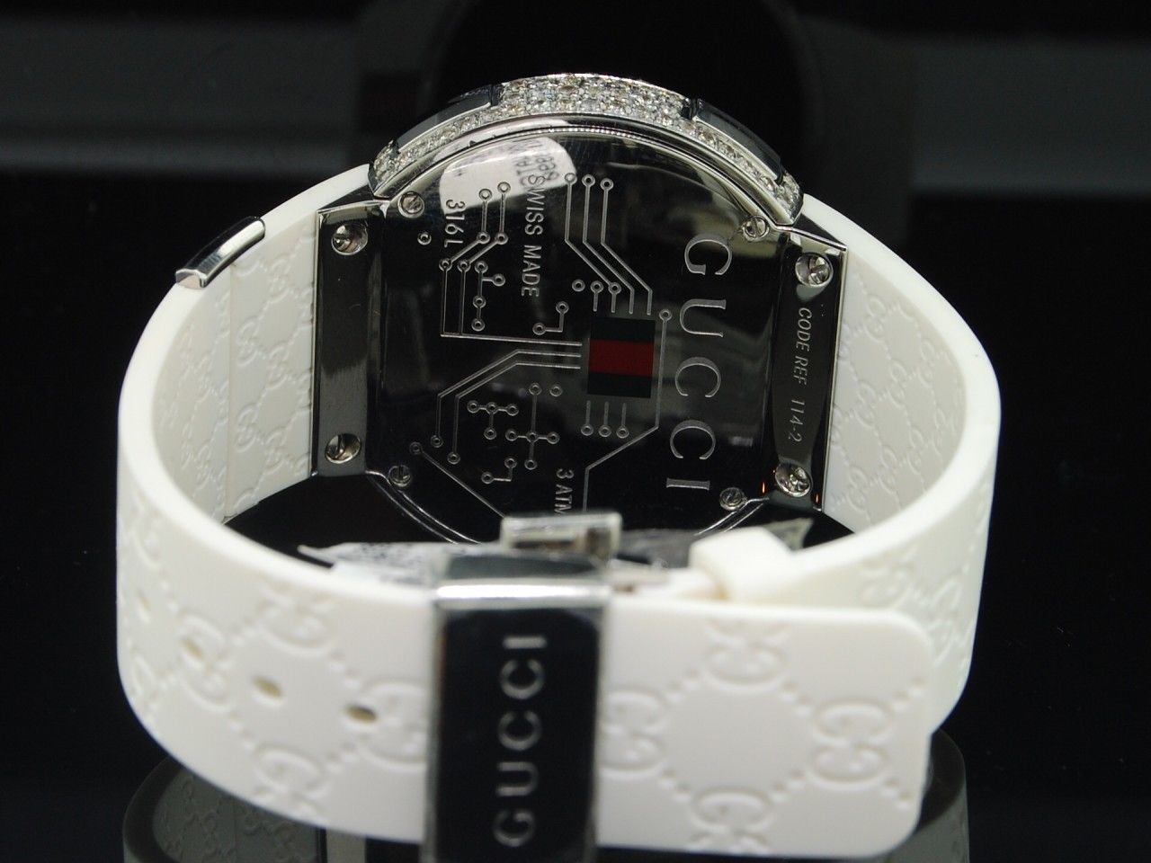 Gucci Diamond White Watch Mens Full Casing Ya114214 5 Row Custom Digital 3.5 CT - image 10 of 10