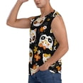 thumbnail image 3 of Lsque Cat Skulls and Flowers Print Men's Cotton Blend Sleeveless Muscle Shirts (S-3XL)- Moisture Wicking, Odor Protection, UPF 30+,Medium, 3 of 8