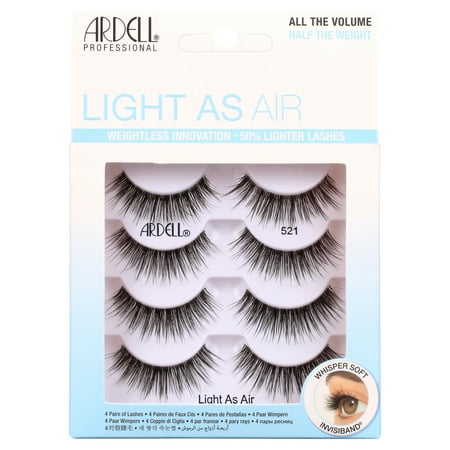 Eyelash Bundle Includes Ardell Lash Light As Air  521  4 Pairs, Mascara And Eyelash Curler 