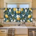 thumbnail image 2 of Yayeee Kitchen Curtains Tier Set of 2 Light Filtering 57"x36" Over Sink Window Panels, Green Lemon Leaves, 2 of 7