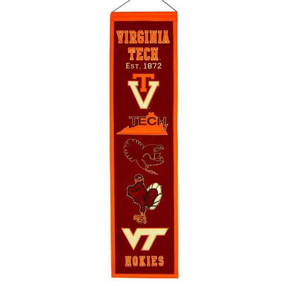 Virginia Tech 8"x32" Wool Banner Heritage