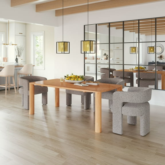 Eazy Dining Table Natural Dining Table, Modern Style, Rubberwood rectangular shape tabletop, Rubberwood, Indoor Dining