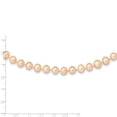 thumbnail image 3 of 14K Yellow Gold Pearl Chain Necklace 7-8 mm Pink Near Round Freshwater Cultured 18 inch 7.5, 3 of 3