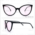 thumbnail image 4 of SA106 Womens Oversized Cat Eye Goth Pop Color Lens Plastic Sunglasses Black Frame - Pink Lens, 4 of 7