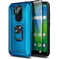 thumbnail image 7 of Cricket Influence Phone Case, AT&T Maestro Plus (V350U) Case with Tempered Glass Screen Protector (Full Coverage), Nagebee Full Body Shockproof Metal Magnetic Ring Stand Car Mount Holder Case (Blue), 7 of 7