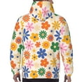 thumbnail image 7 of Balery Groovy Daisy Flowers Pattern Mens Hoodie Kangaroo Pocket Hoodie Pullover Hooded Sweatshirt Ideal for Daily Wear Travel and Home-3X-Large, 7 of 7