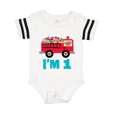 

Inktastic 1st Birthday Fire Truck Gift Baby Boy or Baby Girl Bodysuit