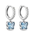 thumbnail image 6 of Charmsy Huggie Hoop Earrings for Women | Rhodium Plated Cubic Zirconia Dangle Earrings, 6 of 7
