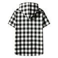 thumbnail image 5 of Favoffer Toddler Boys Girls Plaid Shirt Button Down Flannel Hooded Jacket Sherpa Lined Shacket with Pockets Homer Trip Play Casual 5-16Y, 5 of 5