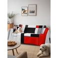 thumbnail image 6 of Red Black Couch Cover for Dogs, Abstract Geometric Grey White Middle Century Washable Sofa Covers Slipcover for Pets Dogs Futon Cover, Couch Recliner Covers, Oversized Chair Slipcover 71"x91", 6 of 9