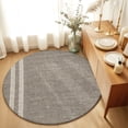 thumbnail image 3 of Flax Gray Round Living Room Rugs 6 ft, Oatmeal Beige Woven Fabric Texture Rustic Farmhouse Washable Area Rug with Non-Slip Sturdy Edge Binding Round Carpet for Kitchen Office Bedroom, 3 of 9