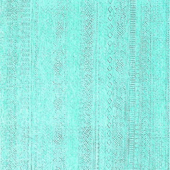 Ahgly Company Indoor Square Solid Turquoise Blue Modern Area Rugs, 4' Square