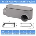 thumbnail image 2 of Cuerpo de conduit CKVIHAV tipo LL de PVC de 1,5 pulgadas, paquete de 2, gris, 2 of 7