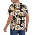 thumbnail image 2 of Zufioo Retro Hydrangeas Print Men's Baseball Short Sleeve, Moisture Wicking Button-Down Hip Hop Tee-XX-Large, 2 of 7
