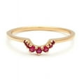 thumbnail image 5 of HeartsAndYou 0.2ct Natural Pink Ruby Wedding Band 14k SOLID Rose Gold Stackable Curved Crown, 5 of 9