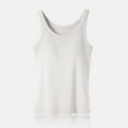 thumbnail image 3 of Jinhomg Cotton Camisole Tops for Women Tank Top with Built in Bras Soft Comfy Sleeveless Crew Neck Workout Camis Lightweight Sports Yoga Undershirt White XXL, 3 of 6